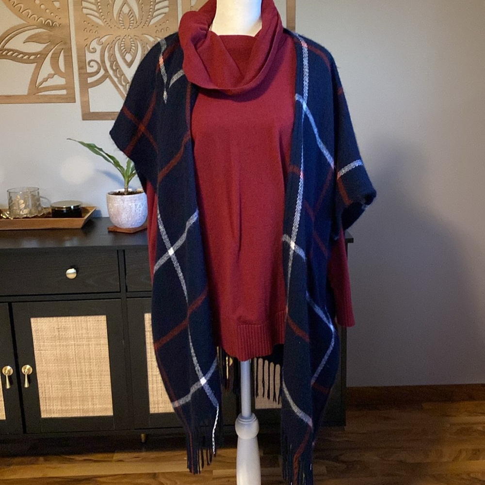 LOFT Sweater with Poncho Size Large